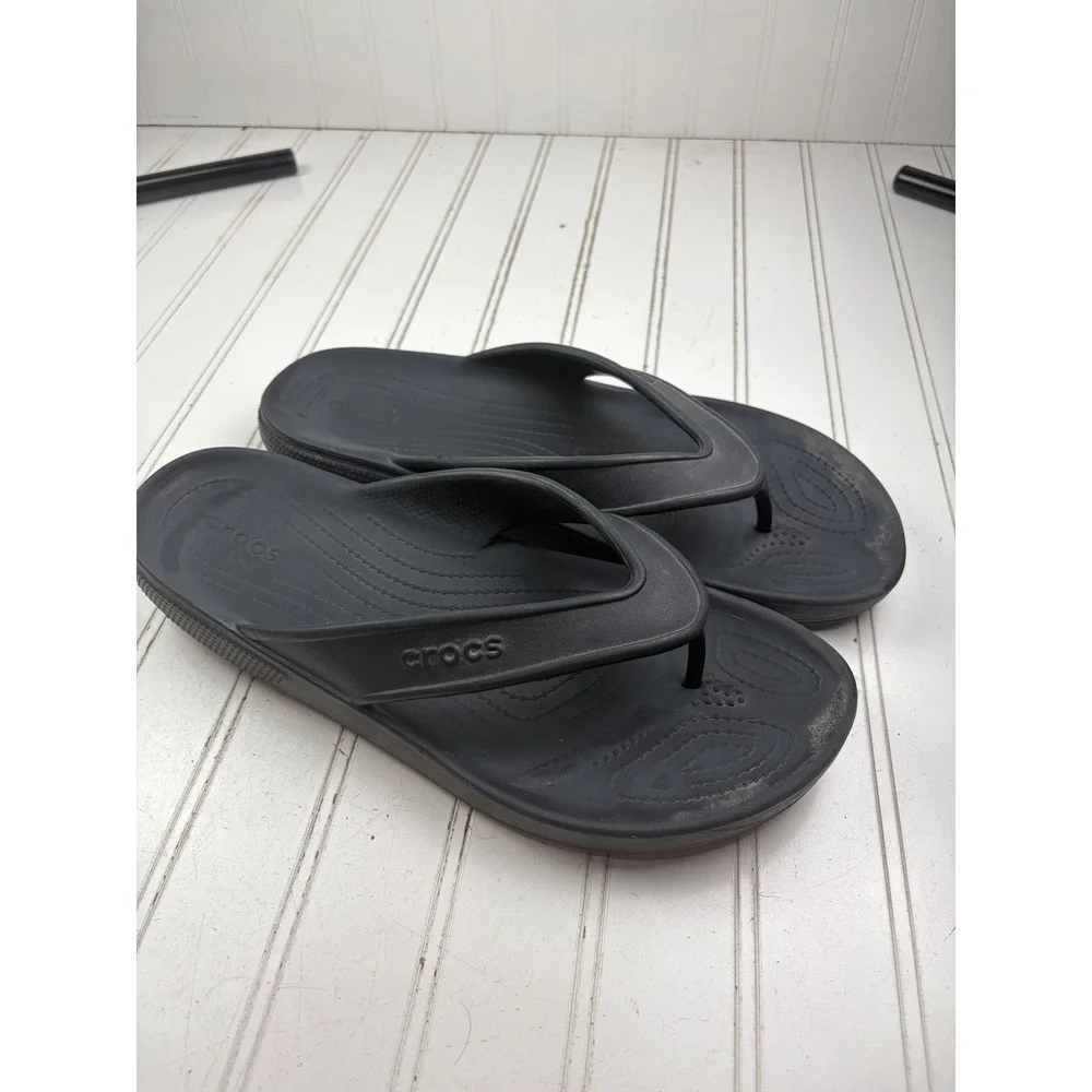 Crocs Black Comfort Thong Flip Flop's Men's Size 11